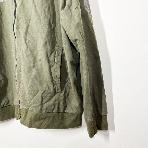 Sean John Men’s Cotton Full Zip Hoodie Sweatshirt Sz 4XB‎ Green Gray Logo - Picture 4 of 9